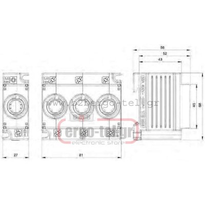 Βάση NEOZED (D02-63) τριπολική 3Χ63Α K-ELECTRIC Γερμανίας