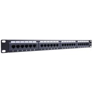 Patch panel GOOBAY κατηγορίας CAT 5e UTP 24 θυρών σε μαύρο χρώμα για τοποθέτηση σε rack cabinet 19