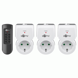 Σετ 3 προγραμματιζόμενων πριζών 1100W εσωτερικής χρήσης με ένδειξη λειτουργίας LED & τηλεχειριστήριο