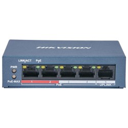 Layer 2 unmanaged 5 port Switch, 4 x 100 PoE+ 30W (συνολικά 35W max για όλες τις πόρτες) + 1 x UPLINK 100 250m 