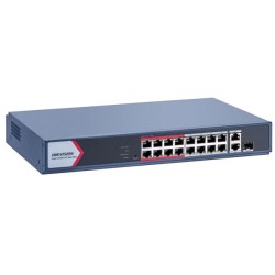 Smart Ethernet 18 port Switch Hikvision DS-3E1318P-EI/M 16 x 100 PoE+ 30W για επίτοιχη ή επιτραπέζια τοποθέτηση 