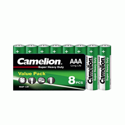 Μπαταρίες αλκαλικές απλές R03P-Sp8G Micro Camelion AAA Super Heavy Duty 1,5V σε συσκευασία 8 τμχ.