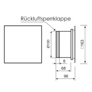 Εξαεριστήρας MM-P 18W 230V 50Hz 169m³/h Φ100 γραφίτης γυαλί επίτοιχης τοποθέτησης