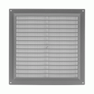 Περσίδα εξαερισμού γκρι 250x250mm πλαστική τετράγωνή Europlast VR2525P με πλέγμα προστασίας