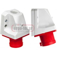 Βιομηχανικός ρευματολήπτης τοίχου PCE 524-6 4x32A (αρσενικό) τριφασικός 400V με IP44