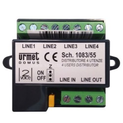 Διακλαδωτήρας URMET 1083/55 για συστήματα 2Voice με προστασία από βραχυκύκλωμα εξόδου