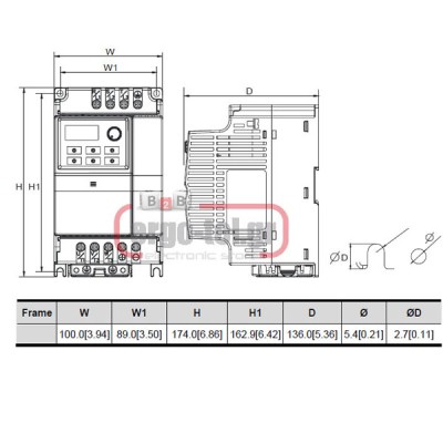 Ρυθμιστής στροφών (INVERTER) DELTA VFD022EL43A τριφασικός 3x380V 2,2KW 3HP 5,5A έλεγχος V/F Ρυθμιστής στροφών (INVERTER) DELTA VFD022EL43A τριφασικός 3x380V 2,2KW 3HP 5,5A έλεγχος V/F