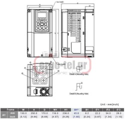 Ρυθμιστής στροφών (INVERTER) DELTA VFD055F43B 5,5KW 7,5HP 13A για εφαρμογές ανεμιστήρων - αντλιών