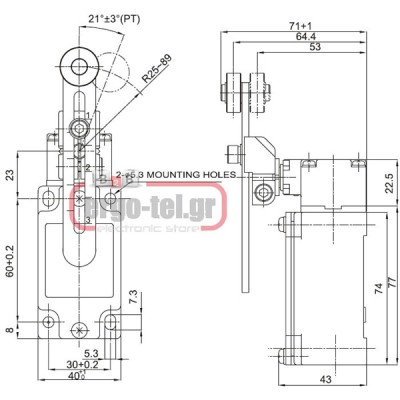 Διακόπτης τέρματος D4B-1116N μεταλλική σειρά D4B IP65 LONGJING