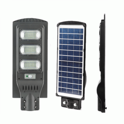 Αυτόνομο ηλιακό φωτιστικό LED 90W 62,5x24cm με αισθητήρα κίνησης ψυχρό φως 6000k στεγανό IP65