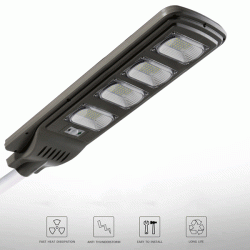 Αυτόνομο ηλιακό φωτιστικό LED 120W με αισθητήρα κίνησης ψυχρό φως 6000k στεγανό IP65