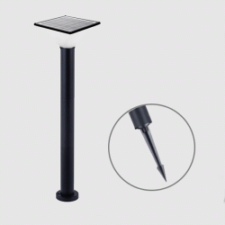 LED Ηλιακό φωτιστικό κήπου 7W αλουμινίου με μεταβλητό ύψος Hgr-0701 και ενσωματωμένο αισθητήρα φωτός