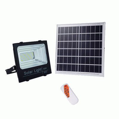 Αυτόνομος ηλιακός προβολέας LED. Hsl-1909-60W ψυχρό φως 6000k με τηλεχειριστήριο