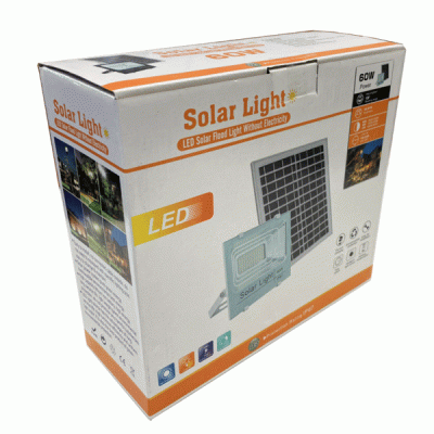 Αυτόνομος ηλιακός προβολέας LED. Hsl-1909-60W ψυχρό φως 6000k με τηλεχειριστήριο