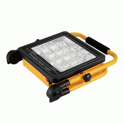 Ηλιακός φορητός προβολέας LED Hsl-2350-100W ψυχρό φως 6000k με θύρα USB