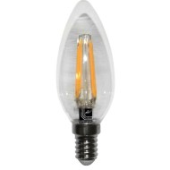 Λάμπα led cog κεράκι διάφανο Ε14 6W 230V 2800k θερμό λευκό φως 660lm ευρείας δέσμης 360°