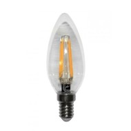Λάμπα led filament COG κερί Ε14 6W 230V 4000k ενδιάμεσο φως διάφανο κάλυμμα δέσμης 360° 720lm