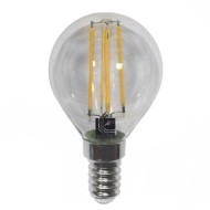 Διακοσμητική λάμπα led cog filament σφαιρική διάφανη E14 4W 230V 5800k ψυχρό λευκό φως 480lm