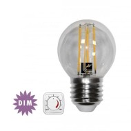 Διακοσμητική λάμπα led COG σφαιρική Ε27 6W 230V ντιμαριζόμενη 2800k θερμό φως διάφανη
