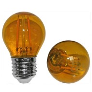 Λάμπα led G45 σφαιρική Ø45mm E27 ισχύος 2W 230V πορτοκαλί χρώμα ευρείας δέσμης 330° Λάμπα led G45 σφαιρική Ø45mm E27 ισχύος 2W 230V πορτοκαλί χρώμα ευρείας δέσμης 330°
