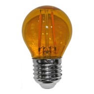Λάμπα led G45 σφαιρική Ø45mm E27 ισχύος 2W 230V πορτοκαλί χρώμα ευρείας δέσμης 330°