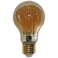 Λάμπα led Filament cog τύπου αχλάδι μελί Α60 E27 6W θερμό λευκό φως 2200k 600 Lumen