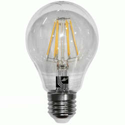 Διακοσμητική λάμπα led αχλάδι E27 8W 230V 2800k θερμό λευκό φως Α60 COG 1000Lm διάφανη