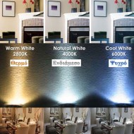 Λάμπα led E27 μεγάλης ισχύος manolia 50W 230V 4000K ενδιάμεσο φως δέσμης 360° 5200Lumen