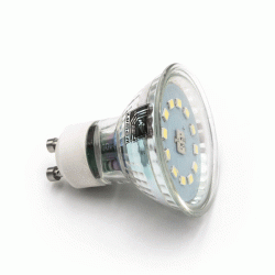 Λάμπα led GU10 γυάλινη 5W 230V ψυχρό φως 6200k 500Lm δέσμης 105°