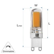 Λάμπα led κεραμική COB G9 ισχύος 2.5W 230VAC ντιμαριζόμενη δέσμης 360° 4000K ενδιάμεσο φως Λάμπα led κεραμική COB G9 ισχύος 2.5W 230VAC ντιμαριζόμενη δέσμης 360° 4000K ενδιάμεσο φως