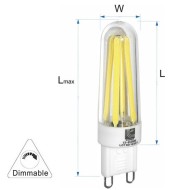 Λάμπα led COG κεραμική G9 3.5W 230VAC ντιμαριζόμενη δέσμης 360° 6200K λευκό ψυχρό φως Λάμπα led COG κεραμική G9 3.5W 230VAC ντιμαριζόμενη δέσμης 360° 6200K λευκό ψυχρό φως