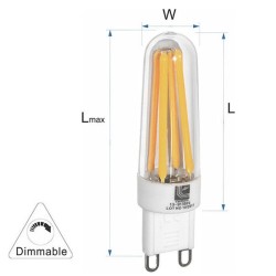 Λάμπα led COG κεραμική G9 3.5W 230VAC ντιμαριζόμενη δέσμης 360° 4000K ενδιάμεσο φως