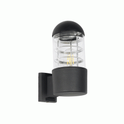 Φωτιστικό τοίχου απλίκα με ντουί 1 x E27 AC 220-240V IP20 σε μαύρο χρώμα μαύρο Μ11 x Π17 x Υ23cm