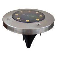 Ηλιακό φωτιστικό κήπου καρφωτό Φ120x130mm ενδιάμεσο λευκό φως 4000k 3lm στεγανότητας IP44 12000h