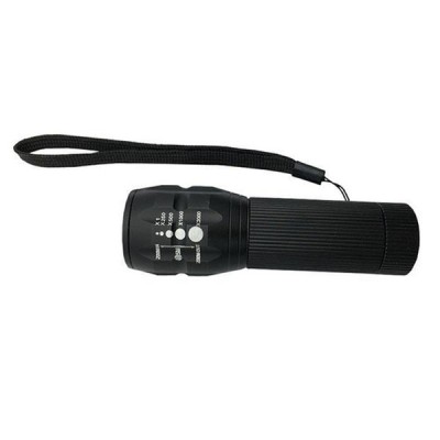LED φακός μπαταρίας χειρός αλουμινίου 150lm 3W με zoom 34.6x112mm