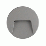 Led απλίκα γκρι στρογγυλή SLIM 3W 3000k θερμό λευκό φως στεγανή ΙΡ65 με σκίαστρο πλαστική