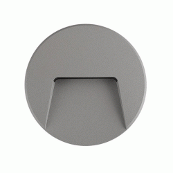 Led απλίκα γκρι στρογγυλή SLIM 3W 3000k θερμό λευκό φως στεγανή ΙΡ65 με σκίαστρο πλαστική