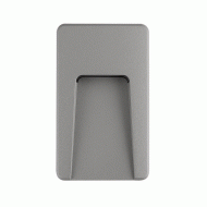 Led απλίκα γκρι ορθογώνια SLIM 3W 220-240V 3000k θερμό λευκό φως στεγανή ΙΡ65 με σκίαστρο πλαστική