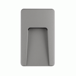 Led απλίκα γκρι ορθογώνια SLIM 3W 220-240V 3000k θερμό λευκό φως στεγανή ΙΡ65 με σκίαστρο πλαστική
