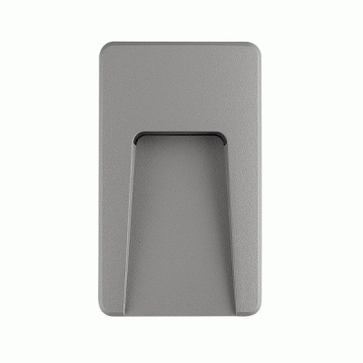 Led απλίκα γκρι ορθογώνια SLIM 3W 220-240V 3000k θερμό λευκό φως στεγανή ΙΡ65 με σκίαστρο πλαστική