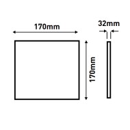 Led panel slim λευκό τετράγωνο επίτοιχο 12W ενδιάμεσο λευκό φως 4000k 1080lm στεγανό IP44 Led panel slim λευκό τετράγωνο επίτοιχο 12W ενδιάμεσο λευκό φως 4000k 1080lm στεγανό IP44