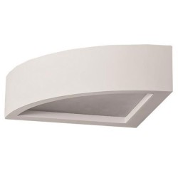 Απλίκα τοίχου οβάλ γύψινη 90ο για λάμπα Ε14w 200x200x70mm σε λευκό χρώμα