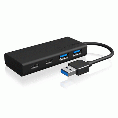 USB 3.0 Hub αλουμινίου ICY BOX IB-HUB1426-U3 µε συνδέσεις 2x θύρες Type-A + 2x θύρες Type-C