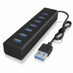Hub αλουμινίου USB 3.0 µε 7 θύρες Type-A & LED ένδειξη τροφοδοσίας και λειτουργίας