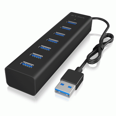 Hub αλουμινίου USB 3.0 µε 7 θύρες Type-A & LED ένδειξη τροφοδοσίας και λειτουργίας