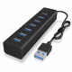 Hub αλουμινίου USB 3.0 µε 7 θύρες Type-A & LED ένδειξη τροφοδοσίας και λειτουργίας