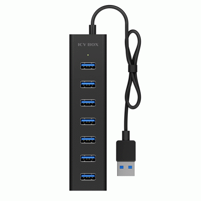 Hub αλουμινίου USB 3.0 µε 7 θύρες Type-A & LED ένδειξη τροφοδοσίας και λειτουργίας
