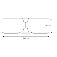 Ανεμιστήρας οροφής Φ140cm 80W 230V λευκός με 5 ταχύτητες βιομηχανικού τύπου Ανεμιστήρας οροφής Φ140cm 80W 230V λευκός με 5 ταχύτητες βιομηχανικού τύπου