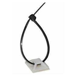 Αυτοκόλλητη βάση δεματικών 20x20mm λευκό χρώμα σε blister 100τμχ