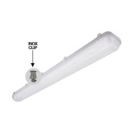 Φωτιστικό για 1 λάμπα LED TUBE T8 120cm με κάλυμμα P.C. στεγανό IP65 με τροφοδοσία στο 1 άκρο
